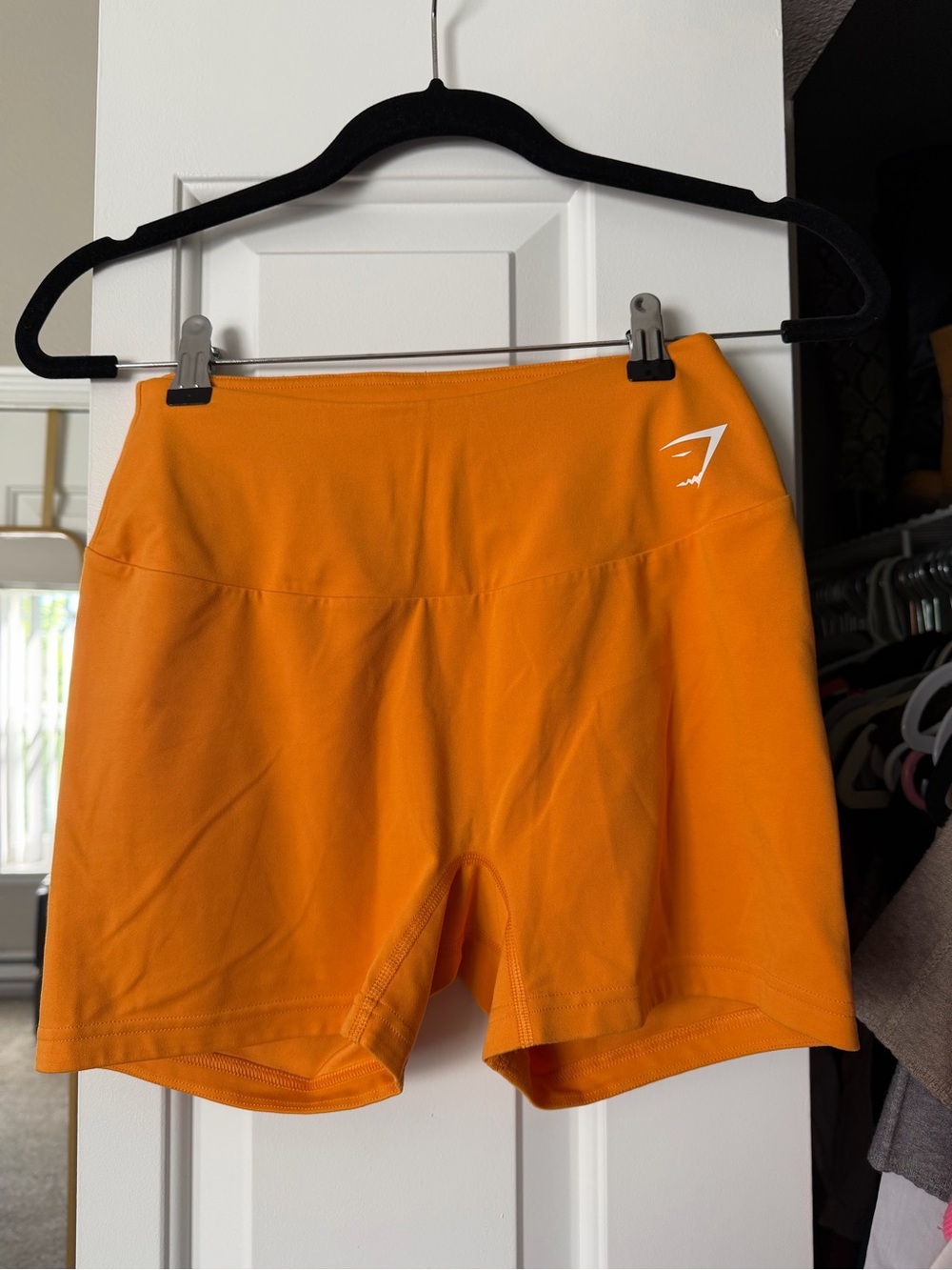 Gymshark Orange High-Rise Bike Shorts